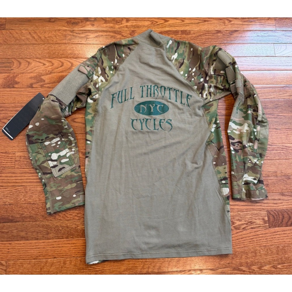 Massif Army Combat Shirt Large Flame Resistant Multicam Full Throttle NYC Logo - Picture 2 of 14